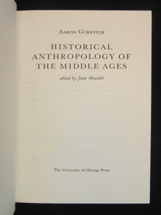 Historical Anthropology of the Middle Ages