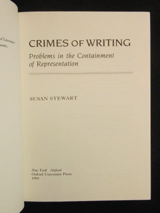 Crimes of Writing; Problems in the Containment of Representation