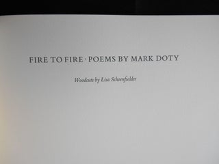 Fire to Fire, Poems by Mark Doty