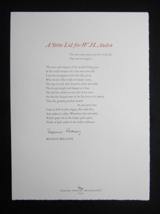 Oxford Poetry Broadsides; First Series