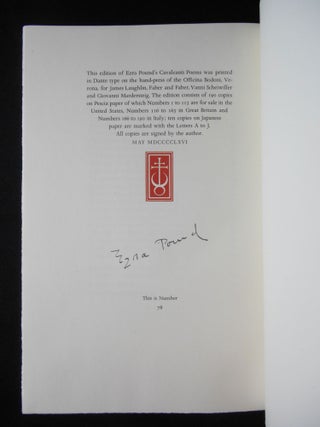 Ezra Pound's Cavalcanti Poems