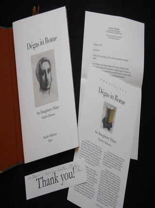 Degas in Rome, An Imaginary Diary (with prospectus and TLS)
