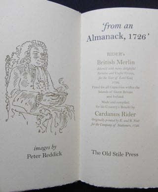 'From an Almanack, 1726'; Rider's British Merlin, Adorn'd with many Varieties and Useful Verities, for the Year of Lord God, 1726, Fitted for all Capacities within the Islands of Great Britain and Ireland