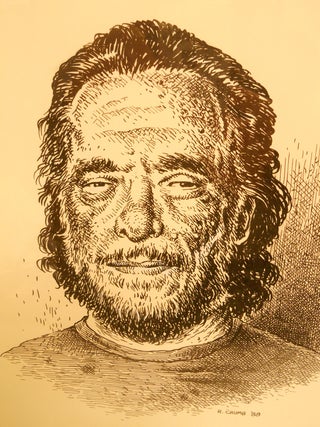 Ink Sketch of Bukowski] Original Portrait of Charles Bukowski. R. Crumb.