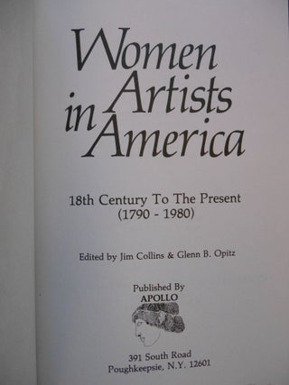 Women Artists in America, 18th Century To The Present (1790-1980) (INSCRIBED)