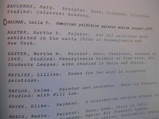 Women Artists in America, 18th Century To The Present (1790-1980) (INSCRIBED)