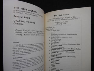 The Tibet Journal, Volume 1, Number 1, July/September 1975; An International Publication for the Study of Tibet