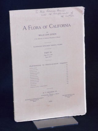 Item #SB3422 A Flora of California, Part IV. Willis Linn Jepson