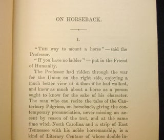 On Horseback; A Tour in Virginia, North Carolina, and Tennessee, With Notes of Travel in Mexico and California
